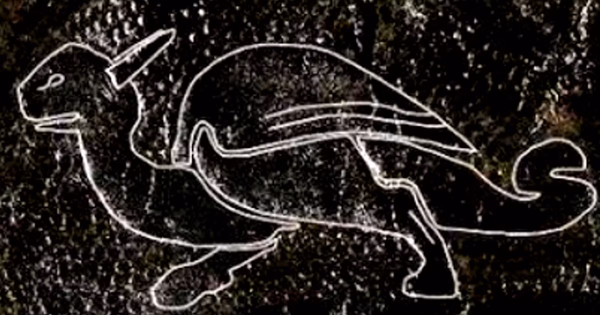 Con rồng thần thoại này có cánh, sừng và đuôi, tất cả chi tiết này đều được khắc họa rõ nét. Ảnh: @Viện Nghiên Cứu Khảo Cổ York Archaeological Trust.