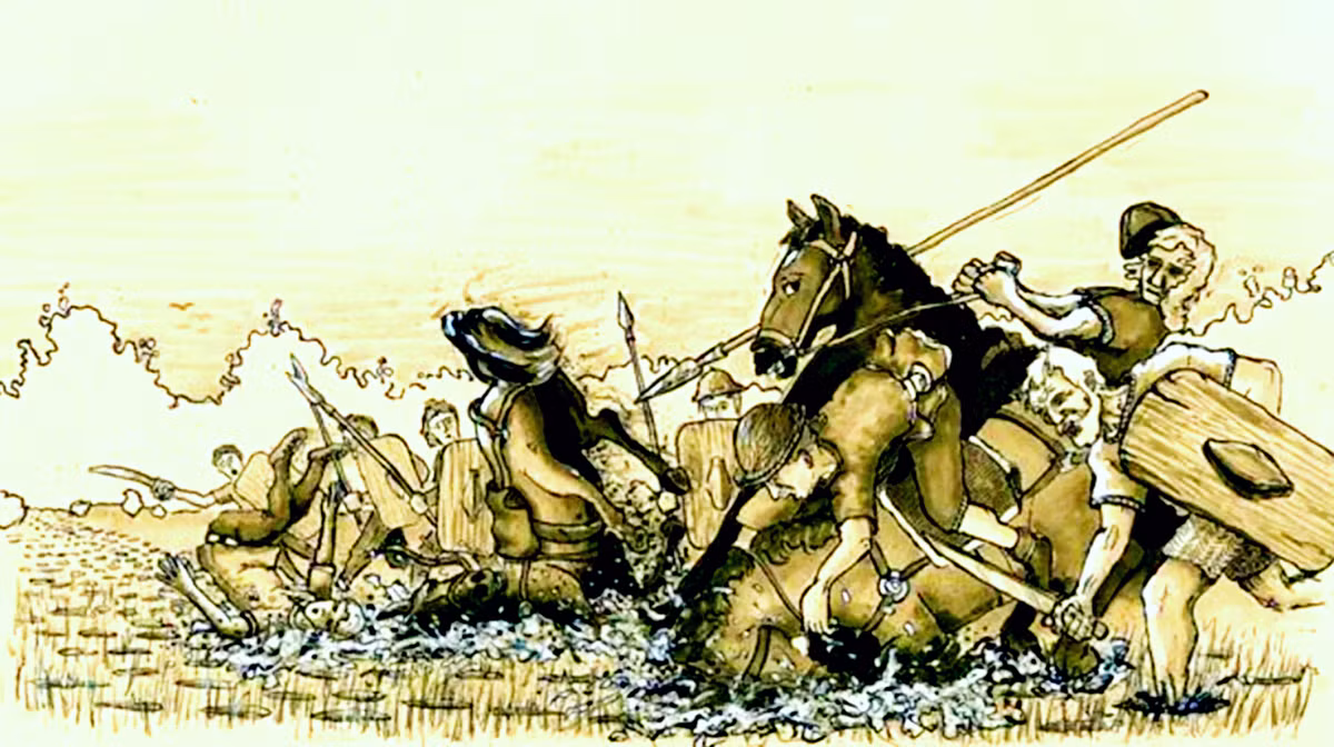 Vành đai đất phòng thủ được cho là nằm cách bờ biển khoảng một km giữa hai vùng đất ngập nước không thể đi qua, có nghĩa là kẻ thù tấn công tiến vào Lolland sẽ bị cản trở nghiêm trọng. Được mô tả như một bãi đinh phòng thủ, nơi này có ít nhất 10.000 lỗ chứa những chiếc đinh nhọn nhằm mục đích trì hoãn, chặn bất kỳ kẻ thù nào tấn công vào Lolland. Ảnh: @ Bảo tàng Lolland-Falster.