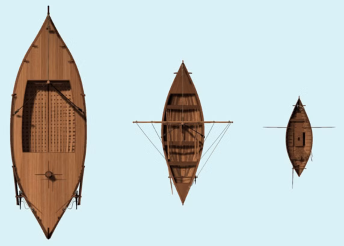 Để hiểu rõ hơn, Tiến sĩ Boetto, Tiến sĩ Pierre Poveda của Trung tâm Camille Jullian và Tiến sĩ Daniela Peloso từ công ty khởi nghiệp Ipso Facto của Pháp đã tạo ra các mô hình 3D của ba loại thuyền, chúng bao gồm một chiếc thuyền đánh cá, một chiếc thuyền buồm nhỏ và một chiếc thuyền sà lan. Ảnh: @Giulia Boetto.