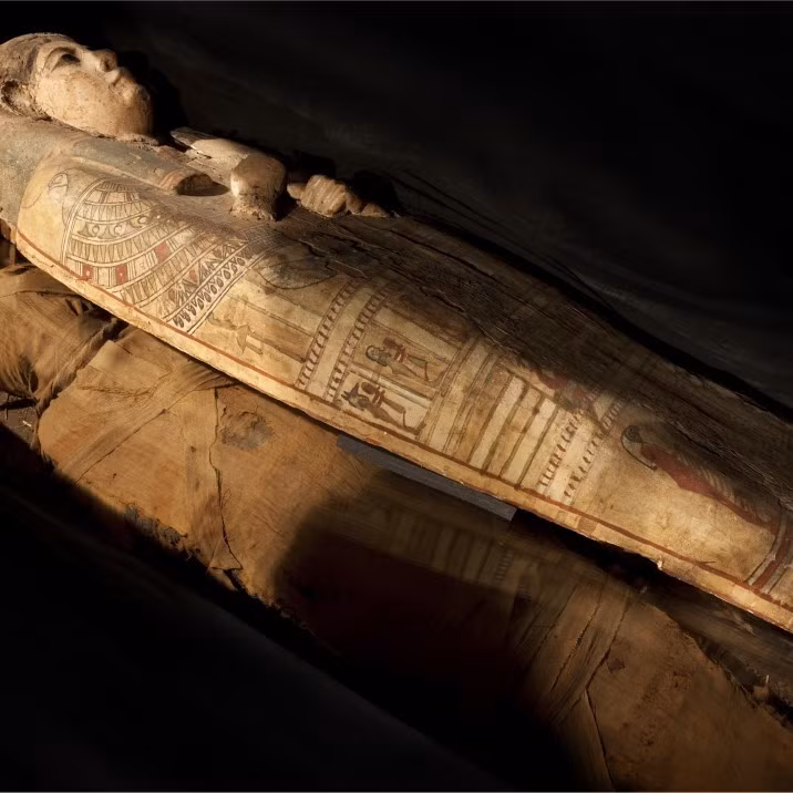 Xác ướp của một người phụ nữ tên Ta-Kr-Hb, có thể là một nữ tu hoặc công chúa, sống vào khoảng năm 760-525 Trước Công nguyên tại Thebes. Ảnh: @Bảo tàng và Phòng trưng bày Perth.