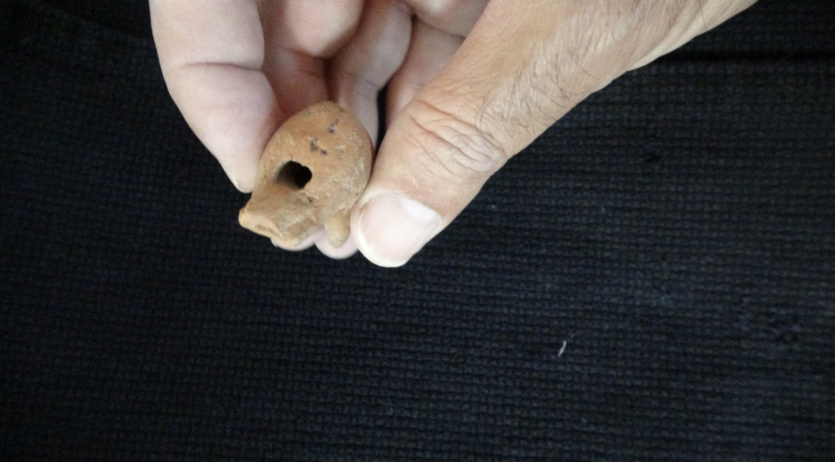 Đó là một chiếc còi đất nung được cho là có niên đại khoảng 2.000 năm tuổi, có từ thời La Mã cổ đại và nó được đặt làm quà tặng trong ngôi mộ của một đứa trẻ. Ảnh: @Đại học Çanakkale.