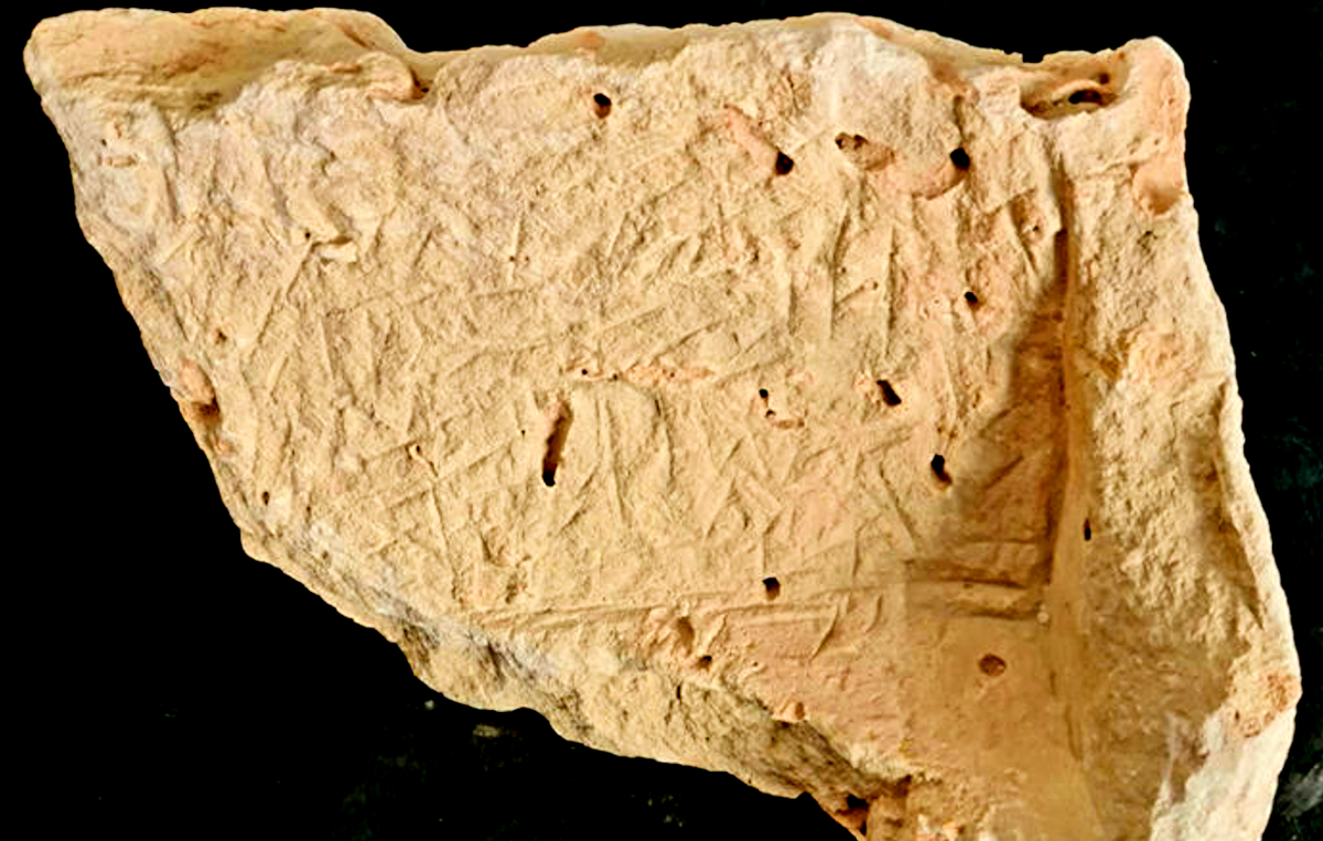 Đó là một phiến đá ước tính có niên đại khoảng 3.500 năm tuổi, trên phiến đá này chứa nhiều chi tiết, ký tự lạ mà vẫn không ai giải mã được vào thời điểm đó. Ảnh: @Cơ quan Cổ vật Israel.