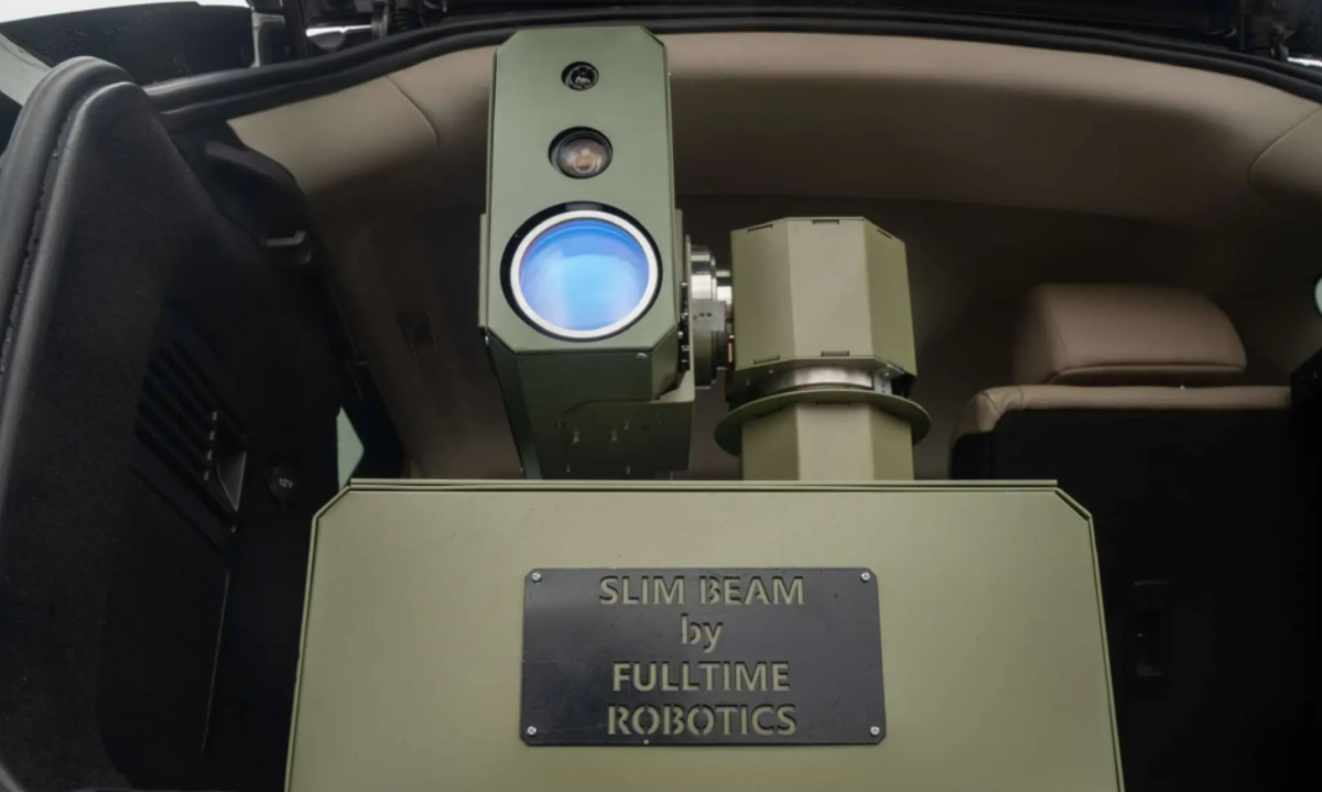 Công ty Fulltime Robotics của Ukraine tuyên bố nền tảng laser này, với trọng lượng dưới 50 kg, nó là một trong những nền tảng nhẹ nhất trong cùng phân khúc công suất. Ảnh: @Fulltime Robotics.