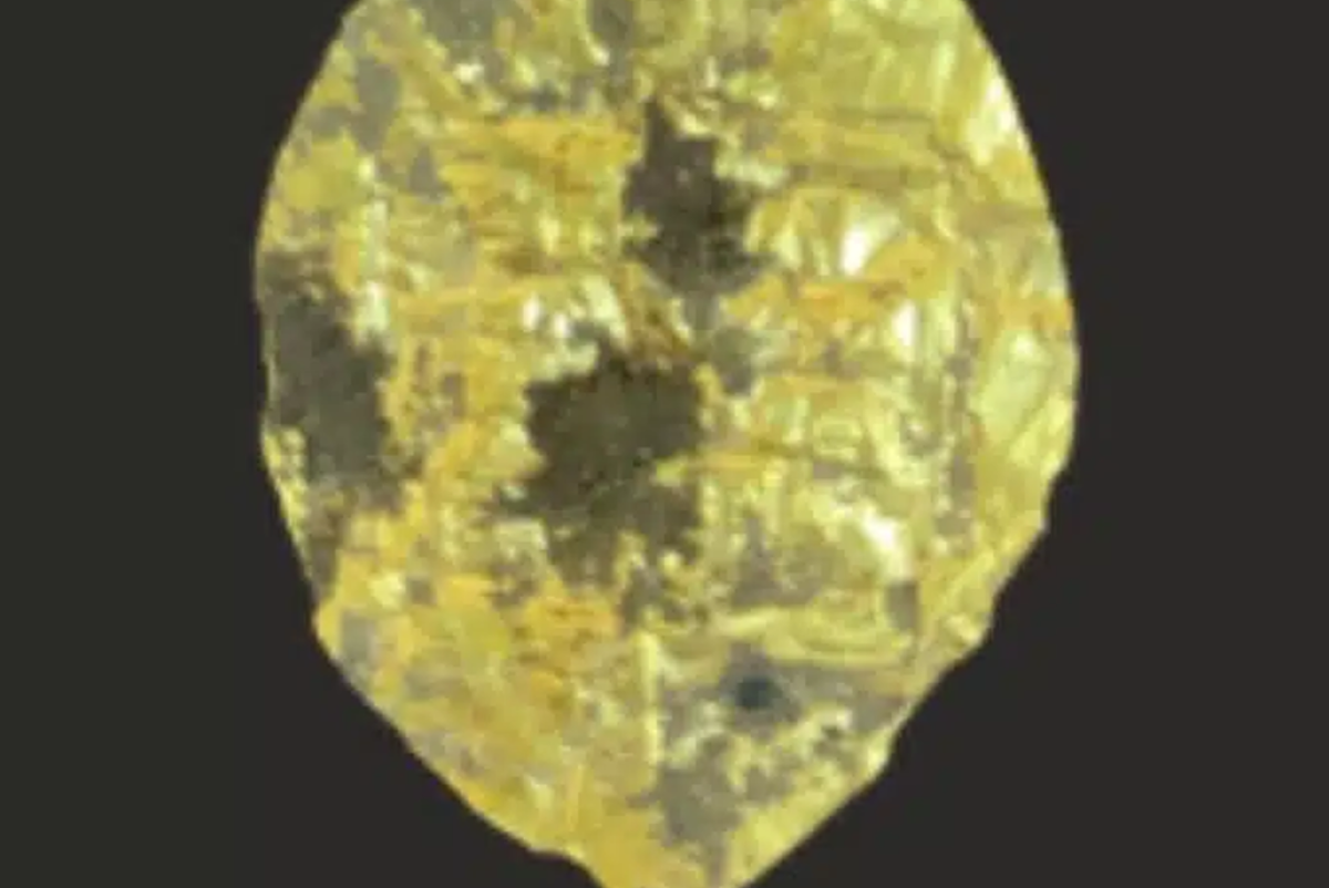 Các chuyên gia cho rằng, nó có thể là một vật phẩm bằng giấy cẩn vàng dâng lên thần chiến tranh Jupiter Dolichenus (Zeus Oromasdes). Ảnh: @Đại học Warsaw.