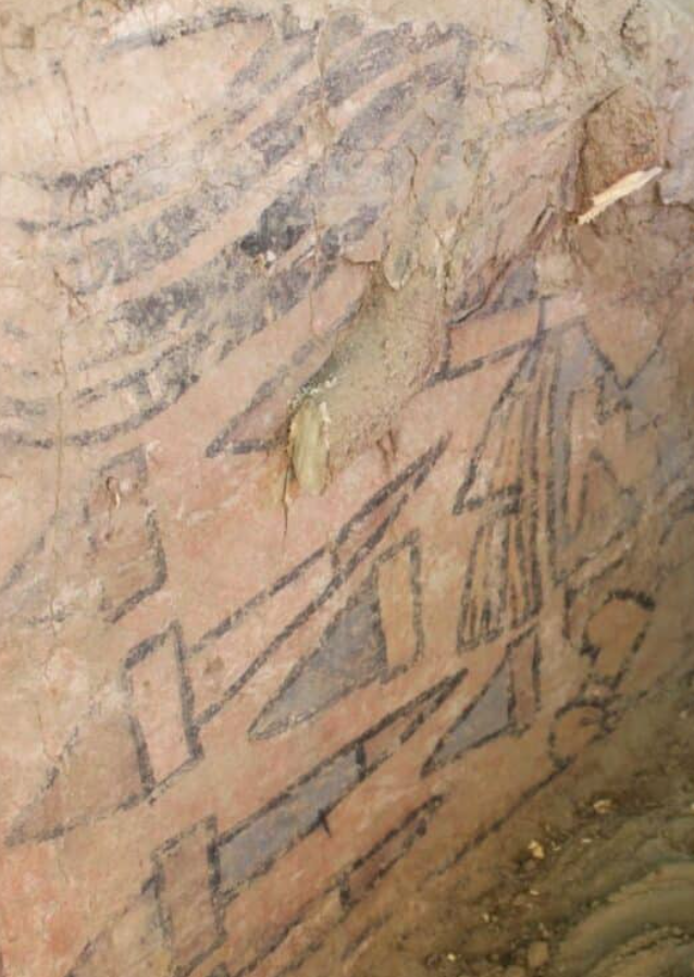 Về phía bắc, hình ảnh thực vật, biểu tượng vũ trụ lạ và các nhân vật giống pháp sư cũng chiếm ưu thế trong thiết kế bích họa. Ảnh: @Tiến sĩ Mauricio.