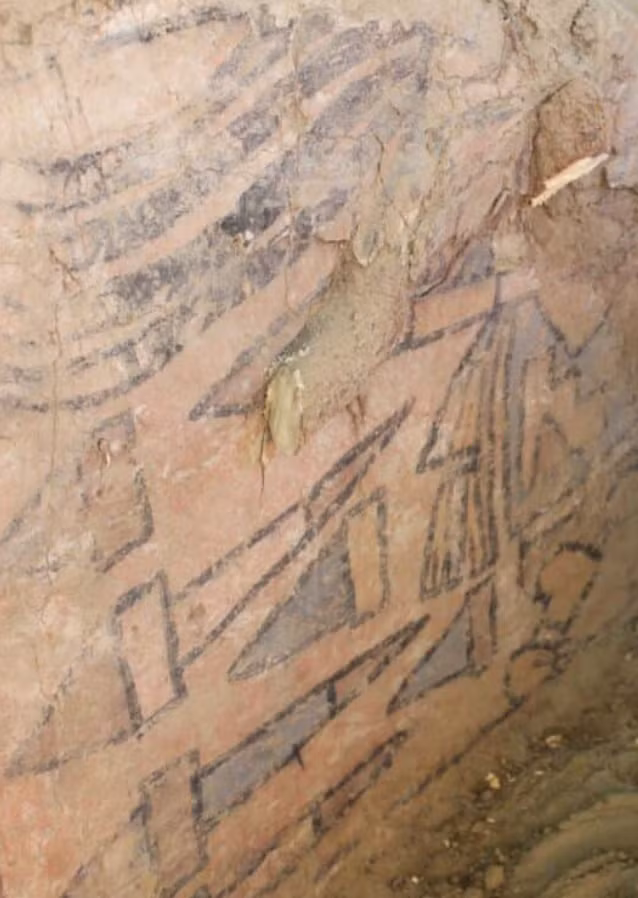 Về phía bắc, hình ảnh thực vật, biểu tượng vũ trụ lạ và các nhân vật giống pháp sư cũng chiếm ưu thế trong thiết kế bích họa. Ảnh: @Tiến sĩ Mauricio.