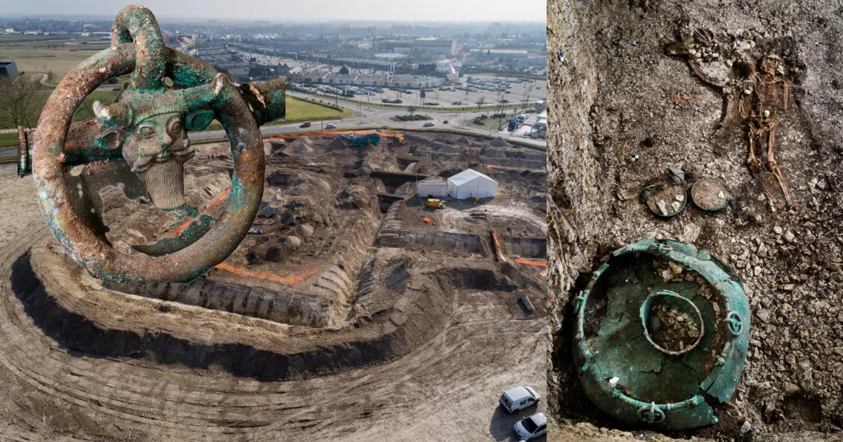 Lăng mộ được bao quanh bởi một con hào lớn và nổi bật là một gò đất có thể nhìn thấy ngay cả từ trên cao, cho thấy một ý tưởng thiết kế không gian nhằm gây ấn tượng. Ảnh: @Trung tâm Nghiên cứu và Phục hồi Bảo tàng Pháp.