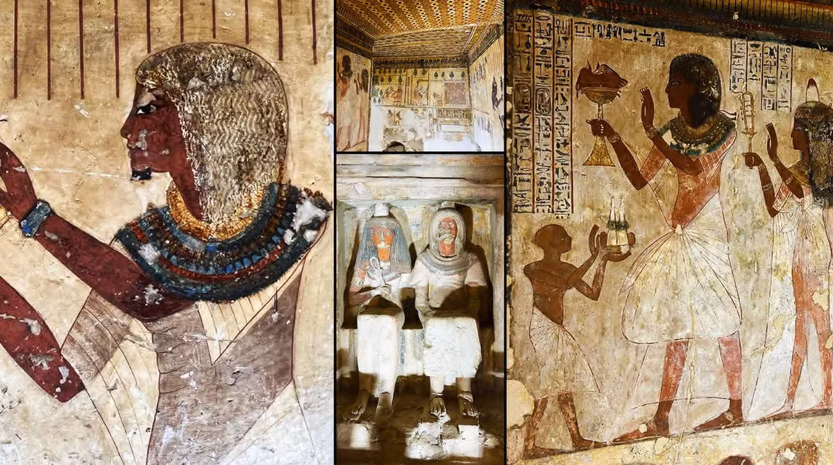 Ngôi mộ này thuộc Vương triều thứ 26 của Ai Cập, có niên đại cách đây 3.000 năm trước. Ảnh: @Hội đồng Cổ vật Tối cao Ai Cập.