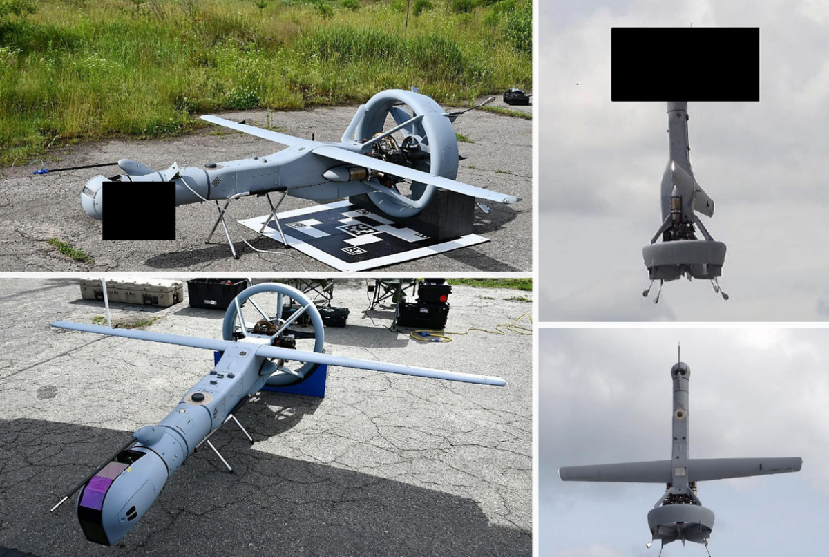 Dựa trên hình ảnh được công bố, V-BAT dường như có khả năng mang tối đa bốn tên lửa L-MDM được gắn trong các thùng chứa vận chuyển và bệ phóng. Ảnh: @Shield AI.