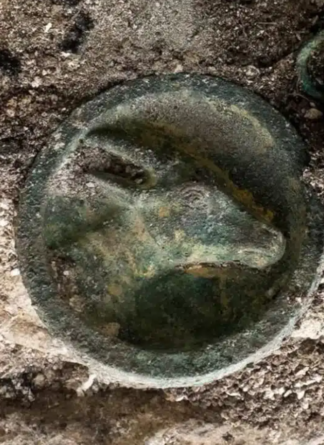 Một con dao găm nghi lễ, với họa tiết hình học và nạm đá quý, nổi bật như một biểu tượng của quyền lực và sự quyến rũ. Các phụ kiện cưỡi ngựa bằng vàng, bạc và đồng, dường như âm thầm tuyên bố vinh quang của một người đàn ông trong mộ không chỉ đơn thuần là một người lính. Ảnh: @Daniela Agre và Deyan Dichev.