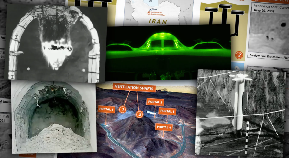 “Bom GBU-57/B như các bạn đã biết là một vũ khí nặng 13.607 kg chỉ được thả bởi máy bay ném bom tàng hình B-2. Nó bao gồm thép, thuốc nổ và một ngòi nổ”, Dan "Razin" Caine nói. Ảnh: @Không Quân Mỹ.