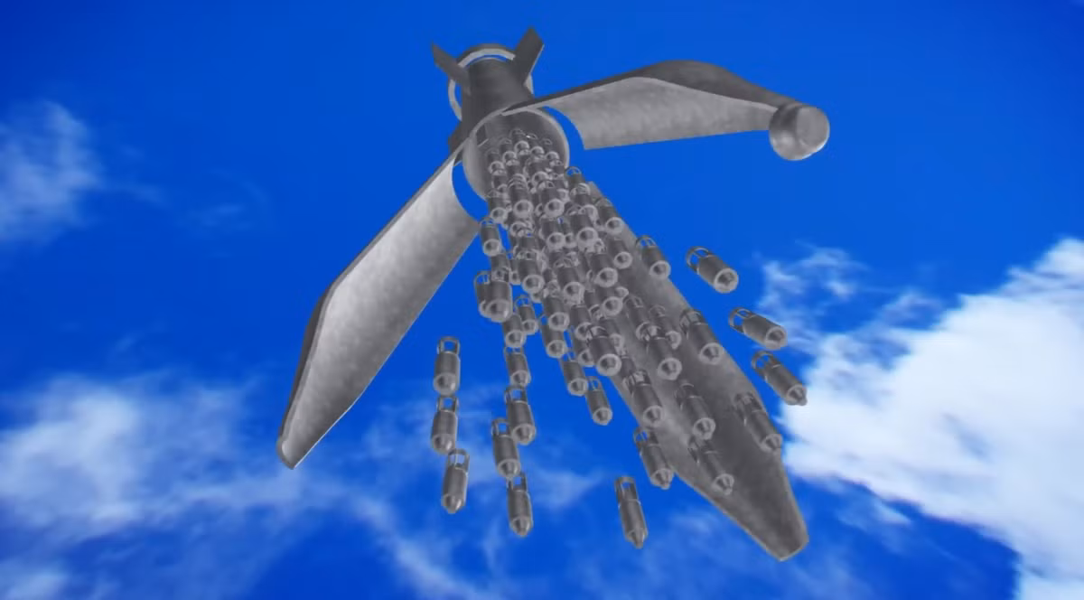 Theo định nghĩa cơ bản nhất, đạn chùm gồm bom, rocket, đạn pháo và các loại đạn khác, khi được bắn, sẽ mở ra giữa không trung và giải phóng hàng chục hoặc thậm chí hàng trăm vũ khí nhỏ hơn. Những loại bom con này thường là thuốc nổ mạnh hoặc mìn, là những loại nằm trong nhiều hiệp ước quốc tế, bao gồm Công ước về Bom chùm. Ảnh: @Air Force Materiel Command.