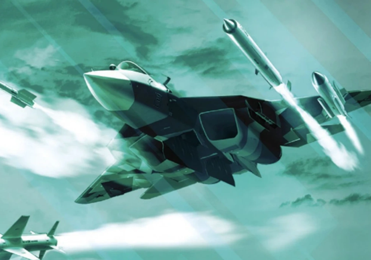 Các tính năng chính của nó bao gồm hệ thống điện tử hàng không tiên tiến, radar mảng quét điện tử chủ động (AESA). Khoang vũ khí bên trong có thể mang tới 12 loại đạn dược không đối không và không đối đất, bao gồm tên lửa hành trình tàng hình Kh-69, bom lượn GROM và tên lửa không đối không tầm xa R-77M. Ảnh: @RuAviation.