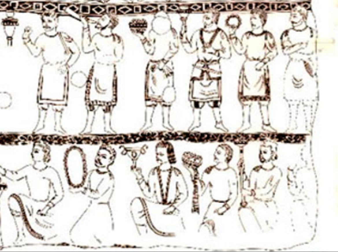 Các nhà khảo cổ học đến từ Viện Nghiên cứu Khảo cổ cho rằng, bức tranh khắc gỗ này mang dấu vết của đạo Zoroastrian. Ảnh: @Viện Hàn Lâm Khoa Học Uzbekistan.