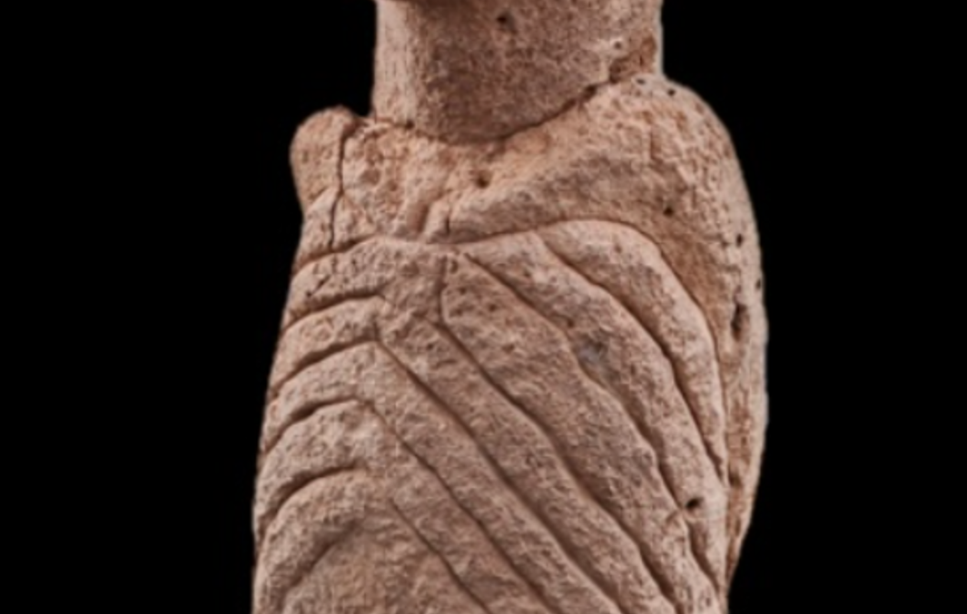 Phần xương sườn lộ rõ ở ngay phần ngực của bức tượng. Ảnh: @Viện Nghiên cứu Khảo cổ học Thổ Nhĩ Kỳ