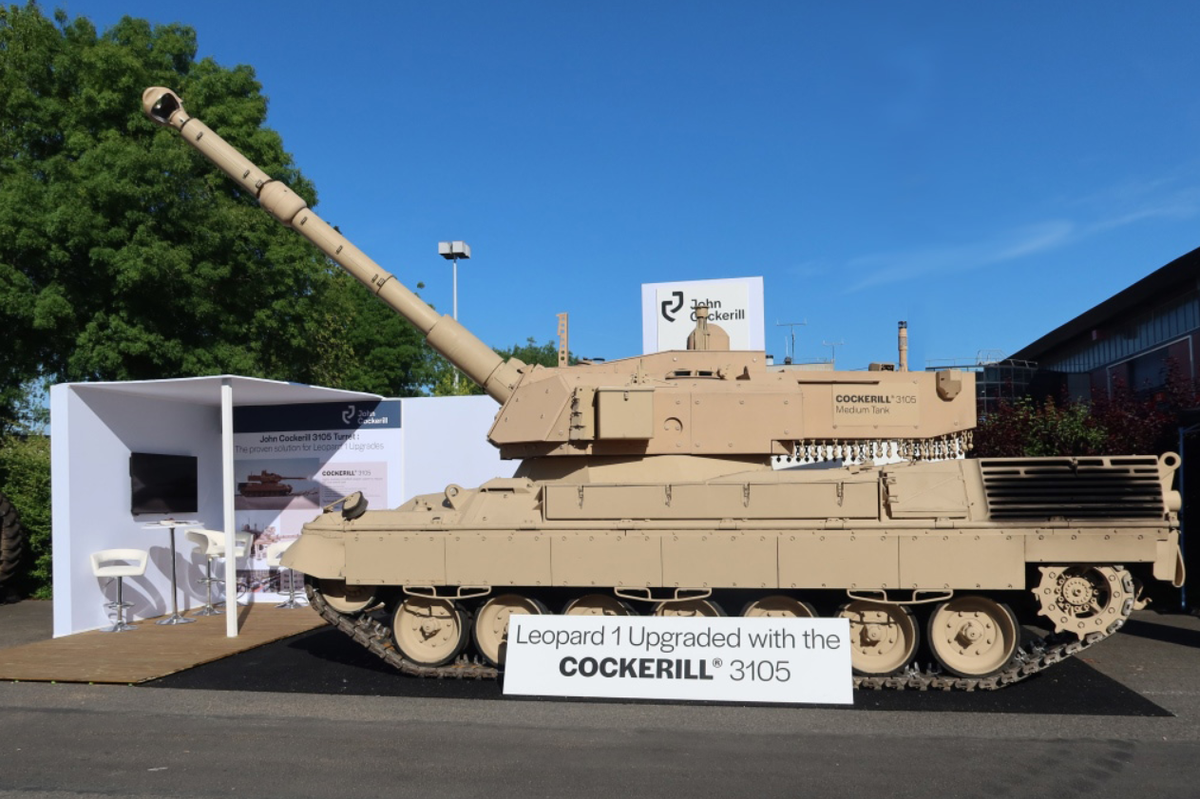 Quyết định của Bỉ gửi xe tăng chiến đấu chủ lực Leopard 1A5BE có trang bị tháp pháo không người lái Cockerill 3105 tiên tiến đi thử nghiệm ở Ukraine, phản ánh cả tham vọng công nghệ và chiến lược địa chính trị, khi các đồng minh phương Tây tiếp tục tăng cường năng lực quân sự của Ukraine, bằng các giải pháp quân sự sáng tạo mới. Ảnh: @EDR Magazine.