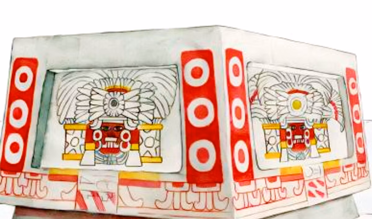 Trên những tấm bảng này khắc họa một nhân vật đội mũ lông vũ và được bao quanh bởi các phù hiệu lạ. Ảnh: @Đại học Brown.