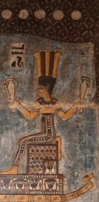 Trong đó, Thần Orion đại diện cho chòm sao cùng tên, trong khi Sothis đại diện cho Sirius, một ngôi sao không thể nhìn thấy trên bầu trời đêm trong 70 ngày mỗi năm ở Ai Cập cổ đại, nhưng lại xuất hiện ở phía đông vào ngày đó, đánh dấu sự bắt đầu của năm mới Ai Cập cổ đại. Ảnh: @Ahmed Amin/Bộ Du lịch và Cổ vật Ai Cập.