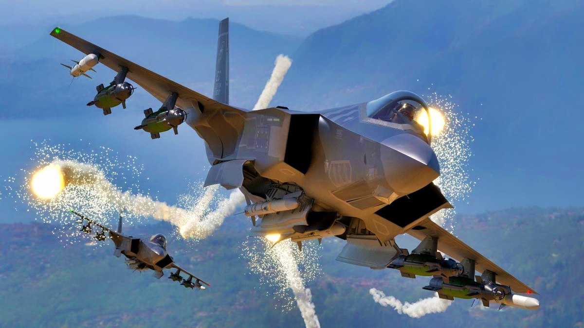 Mặc dù F-35 không nhanh nhẹn bằng F-16 có thể duy trì vòng quay cơ động 9G, nhưng bộ cảm biến và khả năng tác chiến điện tử của F-35 mang lại lợi thế đáng kể trong các tình huống như vậy. Ảnh: @The National Interest.
