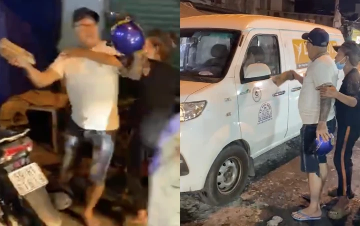 Người đi xe máy chặn đường ô tô, hung hãn đập bể kính lái