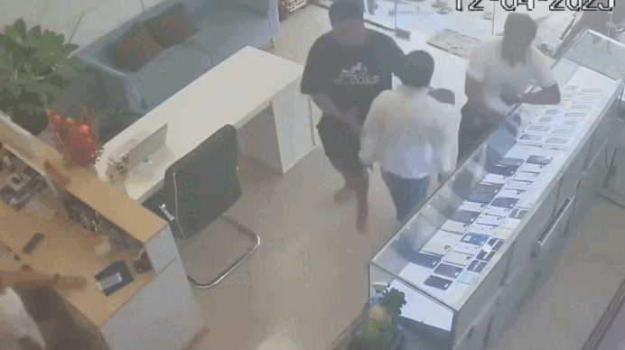 Trinh sát quật ngã tên trộm khi đang trong cửa hàng điện thoại