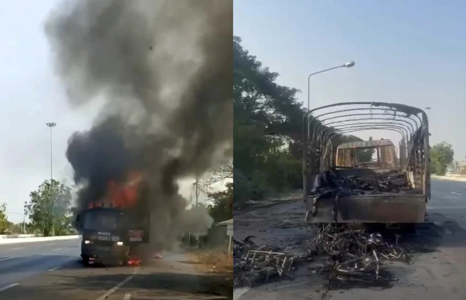 Đội xe đạp Việt Nam bị cháy xe tại Thái Lan