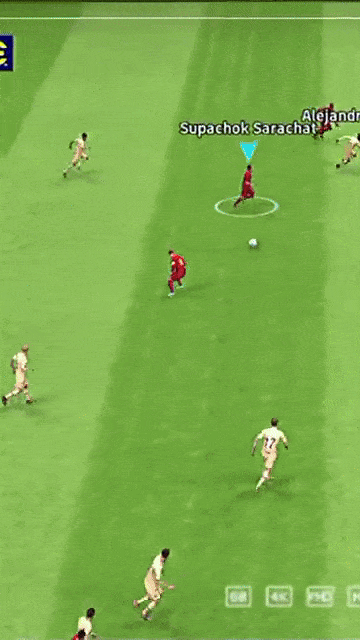 Theo đó, pha làm bàn này được xem như đặc trưng trở thành thương hiệu của Supachok trong game. Điều này có được là nhờ sở hữu Offensive Awareness (chỉ số nhận biết tấn công) lên đến 65 quyết định cầu thủ sẽ phản ứng ra sao trong các tình huống tấn công, càng cao thì tốc độ phản ứng càng nhanh. Ảnh: GIF Mate