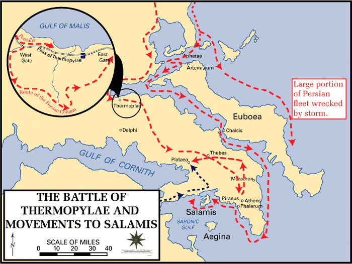2. “Cửa hẹp” là chiến lược then chốt. Thermopylae có nghĩa là “Cánh cổng nóng”, là một eo đất hẹp giữa núi và biển – vị trí chiến lược giúp quân Hy Lạp cầm chân đội quân Ba Tư đông gấp nhiều lần. Ảnh: Pinterest.
