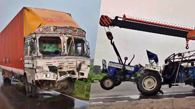 Vụ tai nạn giao thông xảy ra tại Bulandshahr, bang Uttar Pradesh. Ảnh: ANI. tai1.png