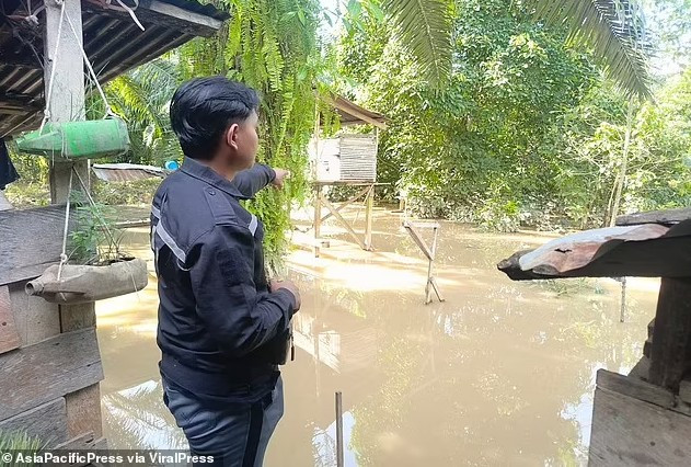 Vụ việc xảy ra tại một ngôi làng ở Bắc Kalimantan, Indonesia. Ảnh: Viral Press. indo2.png