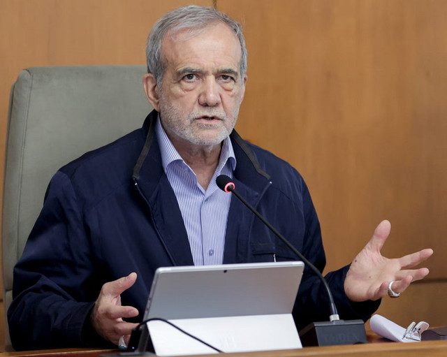 Tổng thống Iran Masoud Pezeshkian. Ảnh: Anadolu. israel.png