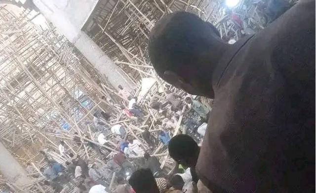 Hiện trường vụ sập giàn giáo ở Ethiopia. Ảnh: Sở Y tế khu vực Bắc Shewa ở vùng Amhara của Ethiopia/THX. sap1.png