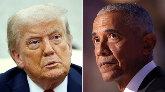 Tổng thống Donald Trump (trái) và cựu Tổng thống Barack Obama. Ảnh: Getty. trumpobama.png