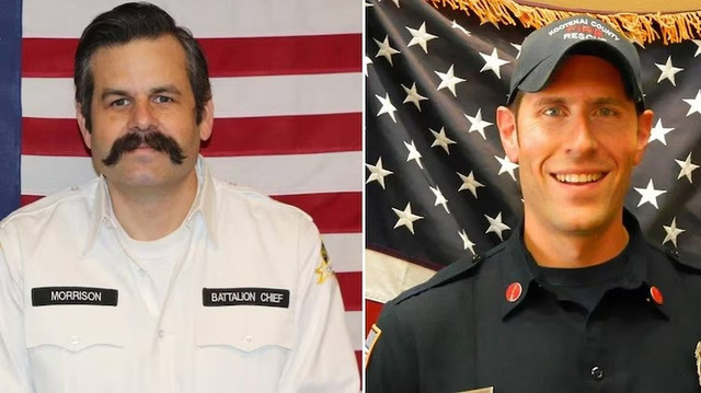 Hai lính cứu hỏa thiệt mạng trong vụ xả súng là John Morrison (trái) và Frank Harwood. Ảnh: ABC News. linh1.png