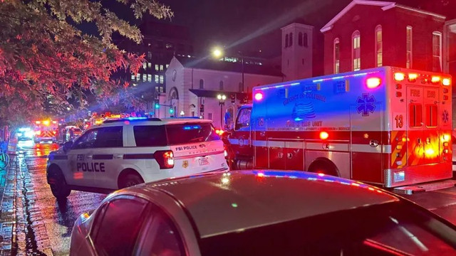 Hai nhân viên của Đại sứ quán Israel đã bị bắn chết bên ngoài Bảo tàng Do Thái ở thủ đô Washington DC, Mỹ, tối 21/5. Ảnh: CBS. israel1.png