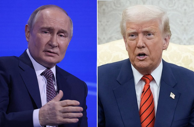 Tổng thống Nga Vladimir Putin (trái) và Tổng thống Mỹ Donald Trump. Ảnh: Bloomberg. putin.png