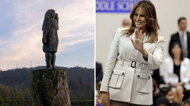 Bức tượng bà Melania Trump ở Slovenia đã bị lấy trộm. Ảnh: YN. tuong2.png