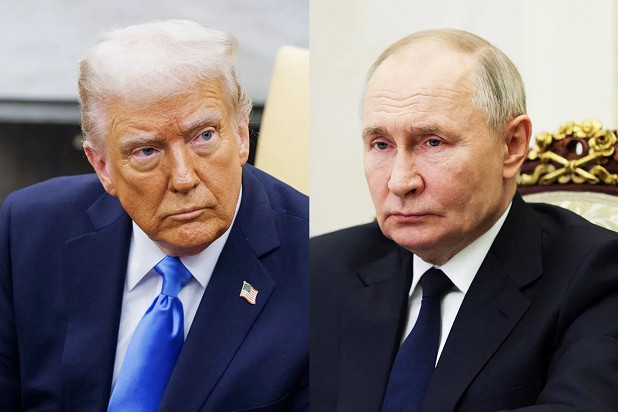Tổng thống Mỹ Donald Trump (trái) và Tổng thống Nga Putin. Ảnh: Bloomberg. trumpputin1.png