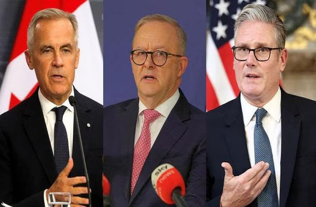 Các nhà lãnh đạo Canada, Australia và Anh đã chính thức công nhận Nhà nước Palestine hôm 21/9. Ảnh: The Australian. canada.png