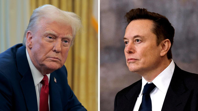 Tổng thống Trump (trái) và tỷ phú Elon Musk. Ảnh: Getty. nha2.png