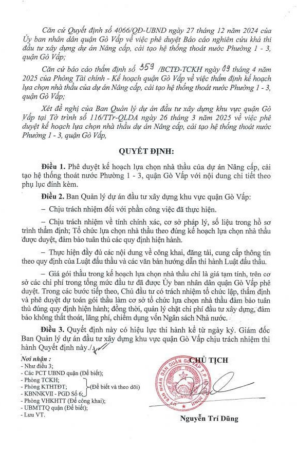 Quyết định phê duyệt kế hoạch lựa chọn nhà thầu. Nguồn: MSC qd-2-8447.jpg