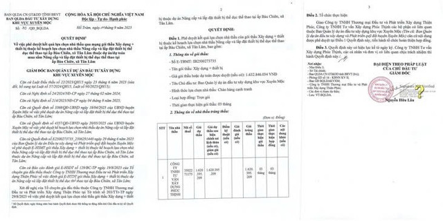 Quyết định số 70/QĐ-BQLDA ngày 12/09/2025, phê duyệt kết quả lựa chọn nhà thầu cho gói thầu Xây dựng + thiết bị. Nguồn: MSC qd-1-1865.jpg