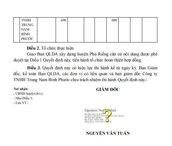 Quyết định phê duyệt KQLCNT gói thầu Nâng cấp đường kết nối ĐT757 với đường từ xã Đakia, huyện Bù Gia Mập về xã Long Hưng, Long Bình huyện Phú Riềng. Nguồn: MSC qd-tnbp-23.jpg