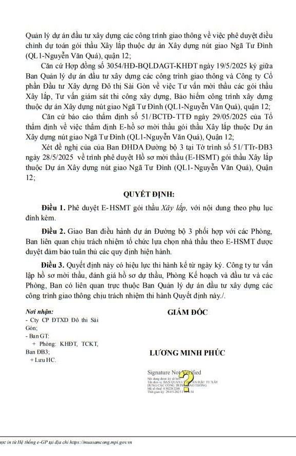 Quyết định phê duyệt E-HSMT. Nguồn: MSC q123.jpg