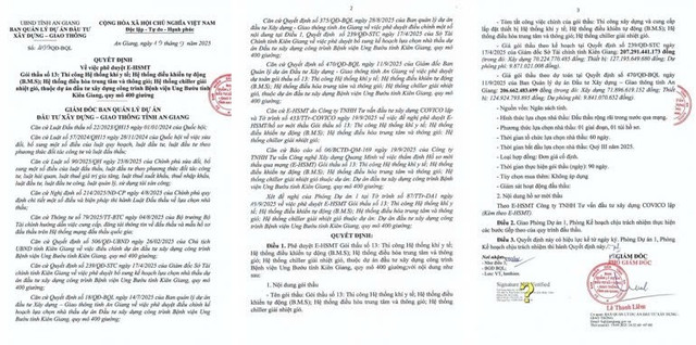 Quyết định số 375/QĐ-BQL ngày 28 tháng 8 năm 2025 phê duyệt E-HSMT. Nguồn: MSC qd.jpg