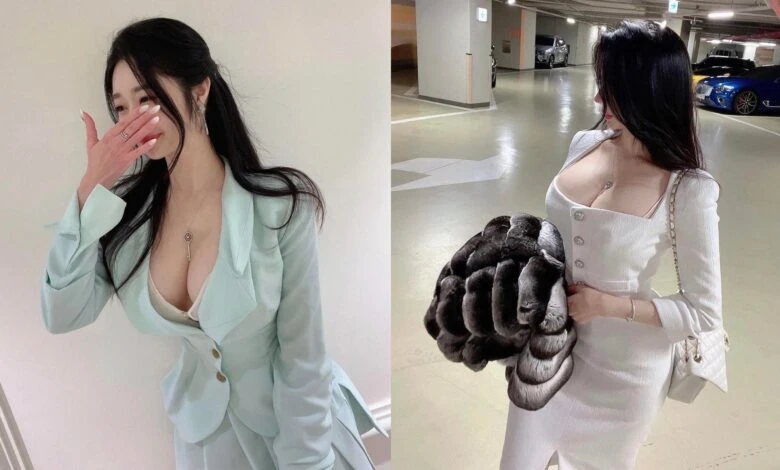 Nữ nhân viên công sở diện váy tôn vòng 1 quà đà gây bão