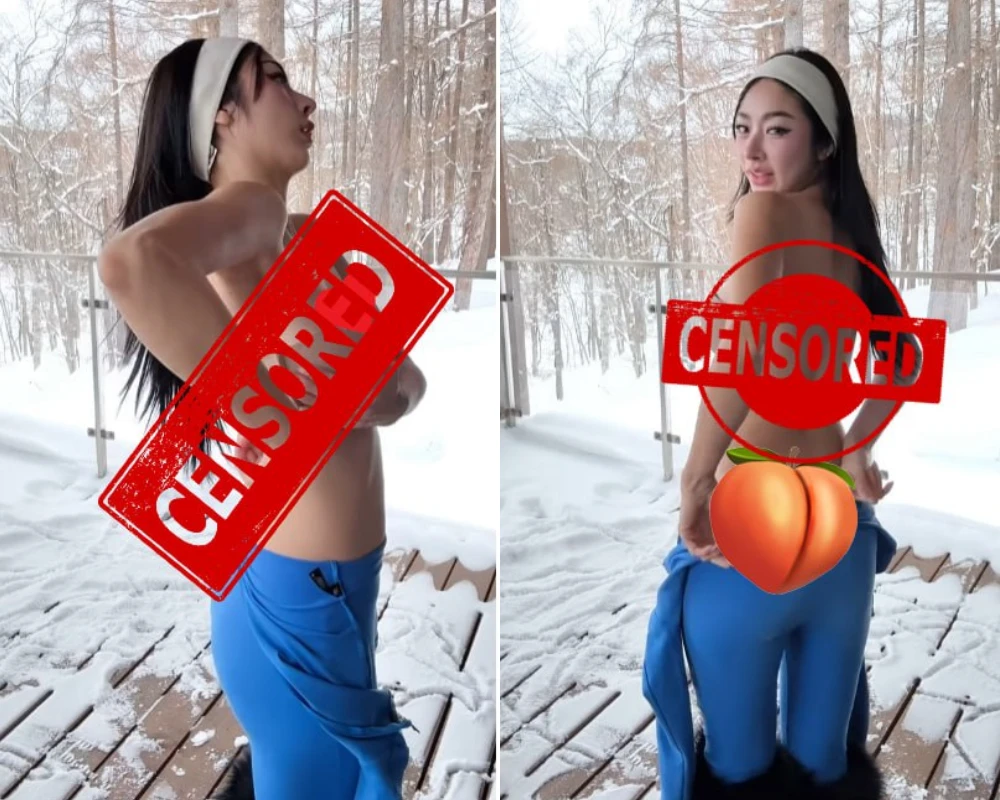 Thay đồ giữa trời lạnh, hot girl hút 30 triệu view