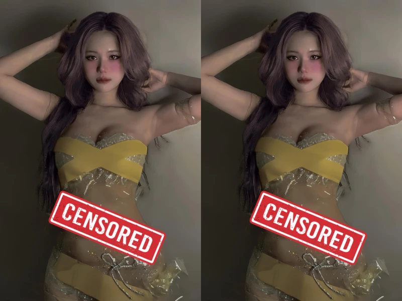 Nữ coser chơi lớn, khoe váy băng keo trong suốt