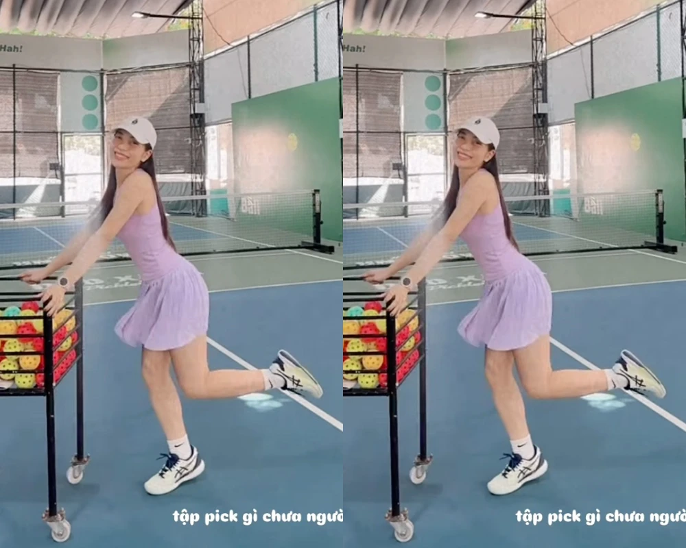 "Mối tình năm 17 tuổi" của Quang Hải khoe nhí nhảnh trên sân pickleball