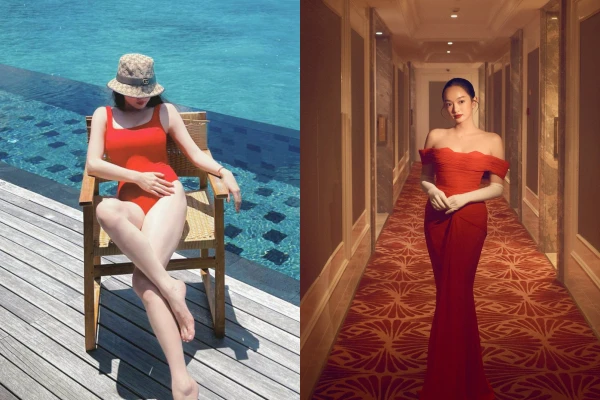 Kaity Nguyễn chào hè bằng bộ đồ bơi đỏ rực khoe vẻ quyến rũ